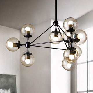 Valentina Lustre Industriel, Metal/Verre, Noir, Chambre