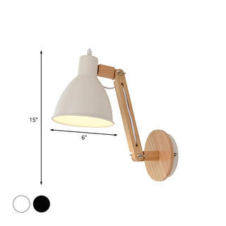 Epoch Applique Murale Orientable Vintage, Métal/Bois, Blanc/Noir