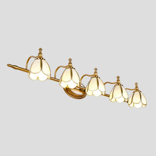 Ray Applique Murale Fleur Vintage, Métal/Verre, Jaune/Blanc