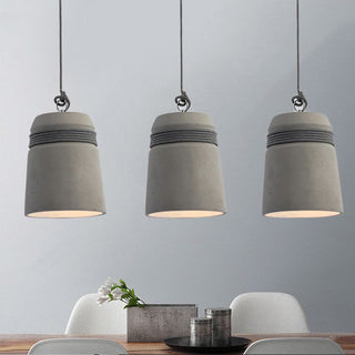 Arisha Luminaires Suspensions Cylindre Industriel Métal/Ciment Gris Chambre/Salon