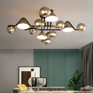 Arisha Design LED Plafonnier Métal/Verre Salon/Chambre à Coucher
