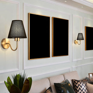 Tiffany Applique Murale Géométrique Nordique, Métal/Tissu, Noir/Blanc/Café/Lin, Chambre