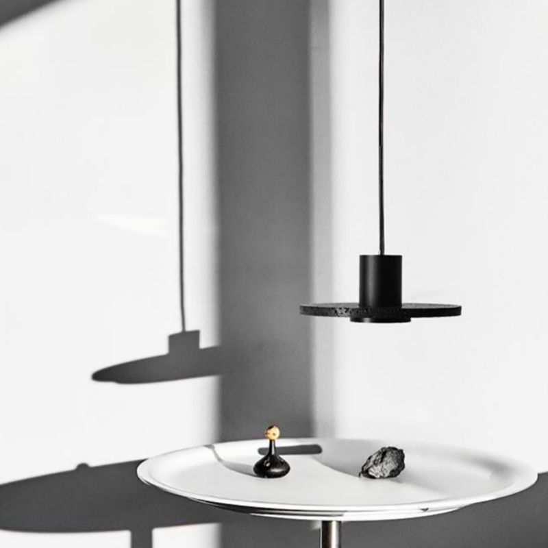 Arisha Suspension Cylindre Moderne, Pierre, Noir, Chambre