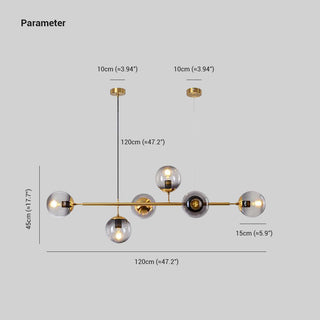 Valentina Moderne LED Suspension Globe Métal Verre Salon Cuisine