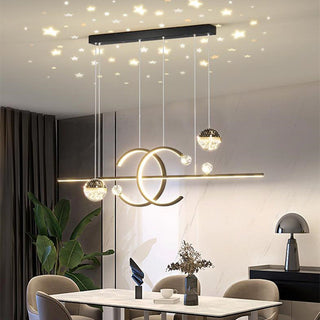 Arisha Suspension Linéaire Moderne Noir/Doré, Salon