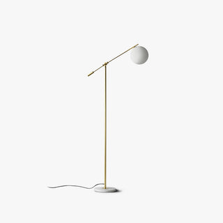 Valentina Lampadaire Boule Moderne, Verre/Métal, Doré, Salon