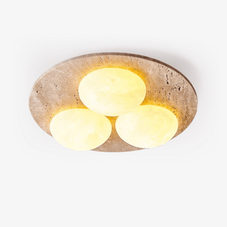Trio Travertine Ceiling Light-Neutral Decor