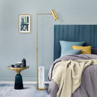 Mira Lampadaire Cylindre Moderne, Marbre/Métal, Doré, Salon
