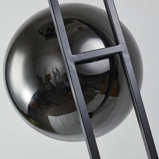 Mira Lampadaire Rond Moderne, Métal/Marbre, Noir, Salon