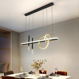 Arisha Suspension Anneau Moderne, Métal, Noir, Salon