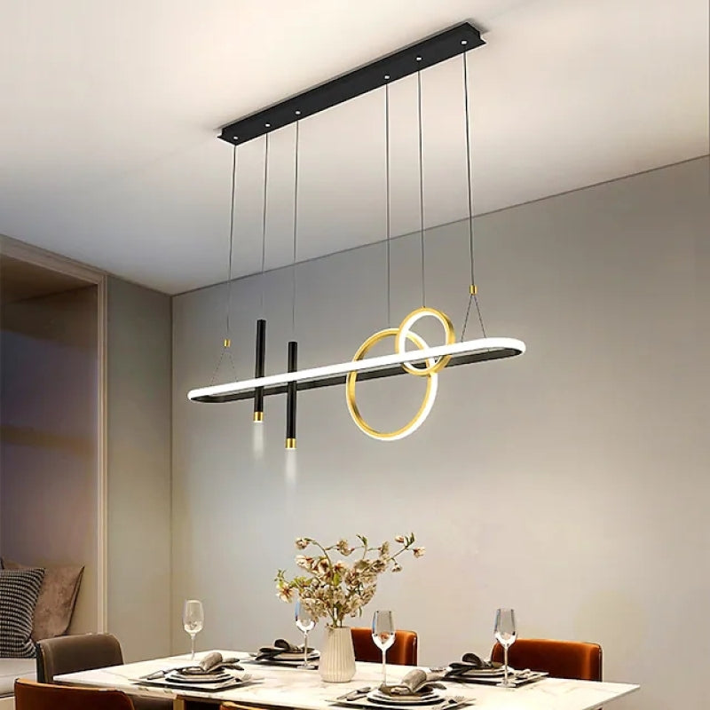 Arisha Suspension Anneau Moderne, Métal, Noir, Salon