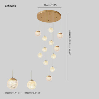 Arisha Luminaires Suspensions Multi/Bulle Moderne Métal/Acrylique Doré Chambre à Coucher