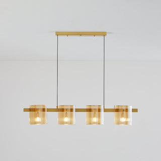 Arisha Suspension Cylindre Nordique, Cuivre/Verre, Noir/Or, Bar/Cuisine