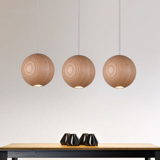 Muto Ball Cluster LED Suspension Bois Salon Chambre à coucher