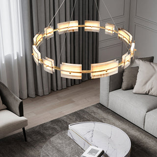 Arisha Suspension Anneau Simple, Cuivre/Verre, Noir/Or, Salon/Chambre