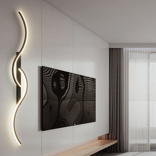 Rorel Applique Murale Vague Design Moderne Noir/Or Salon-Luire