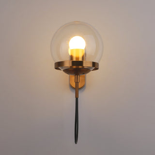 Silva Applique Murale à Ampoule LED Globe Rétro, Métal, Noir/Bronze, Salon