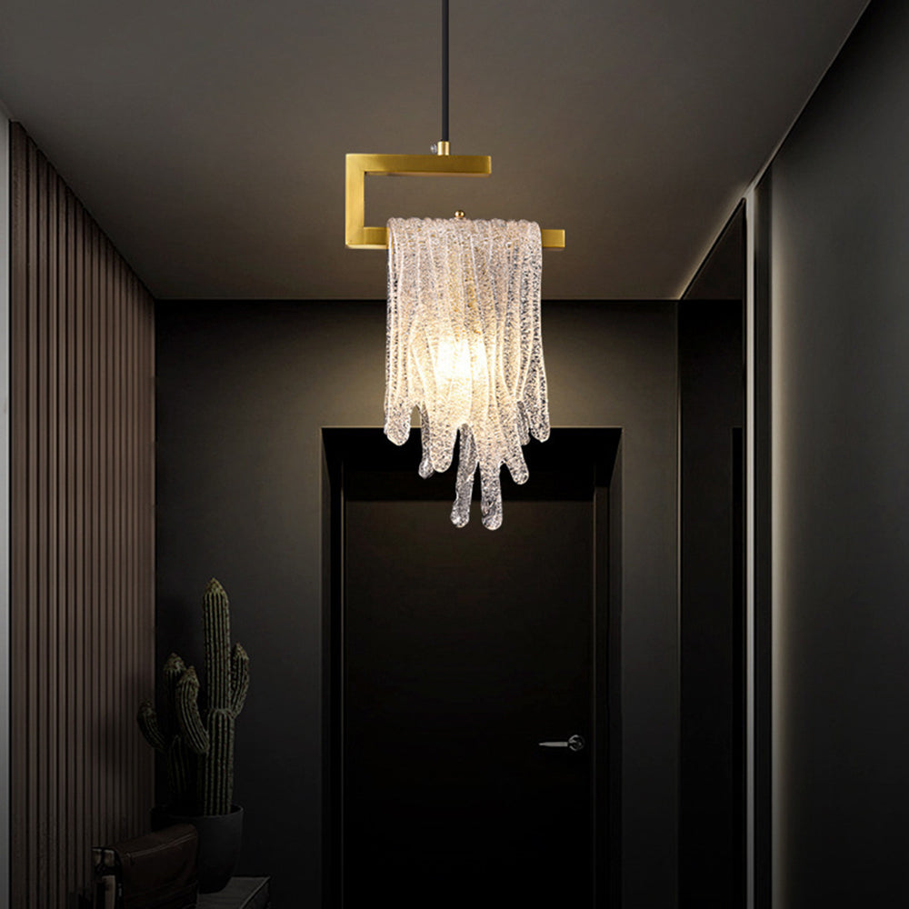 Kristy Suspension Irrégulier Contemporaine, Cristal/Cuivre, Transparent, Salon
