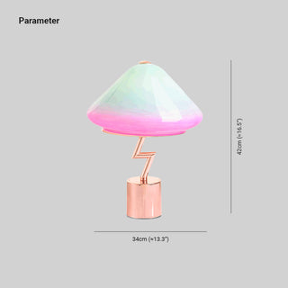 Valentina Lampe de Table Champignon Moderne, Verre/Métal, Coloré, Salon
