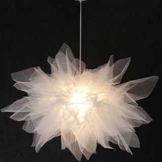 Arisha  Suspension Moderne en Forme de Fleur, Tissu, Blanc, Salon/Chambre à Coucher