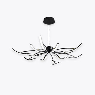 Kristy Moderne Lustre Linéaire Moderne, Métal/Gel de Silice, Noir/Blanc/Doré, Salon