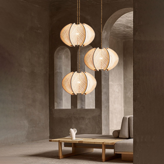 Ritta Rétro Rond LED Suspension Corde Salle à Manger Salon