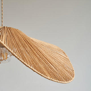 Ritta Twine Suspension Ronde Naturelle, Métal/Rotin, Marron/Beige, Cuisine/Bureau