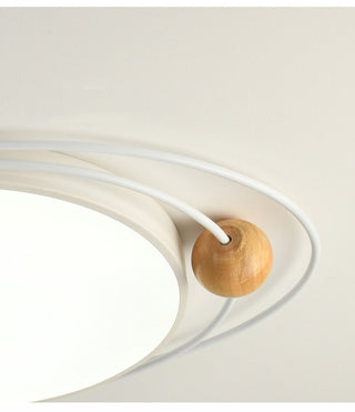 Arisha Plafonnier Rond Moderne, Metal/Bois, Blanc/Noir/Gris/Vert/Bleu, Salon