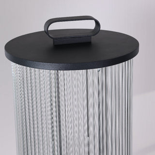 Ray Lampadaire Cylindre Simple, Métal/Verre, Gris, Jardin