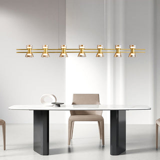 Arisha Suspension Linéaire Simple, Cuivre/Verre, Noir/Or, Salle de Bain/Chambre