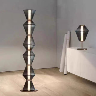 Arisha Suspension/Lampadaire Irrégulier Moderne, Verre/Metal, Noir, Chambre
