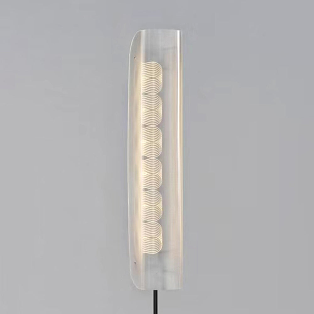 Mira Lampadaire Anneau Minimaliste, Métal/PMMA, Blanc, Salon