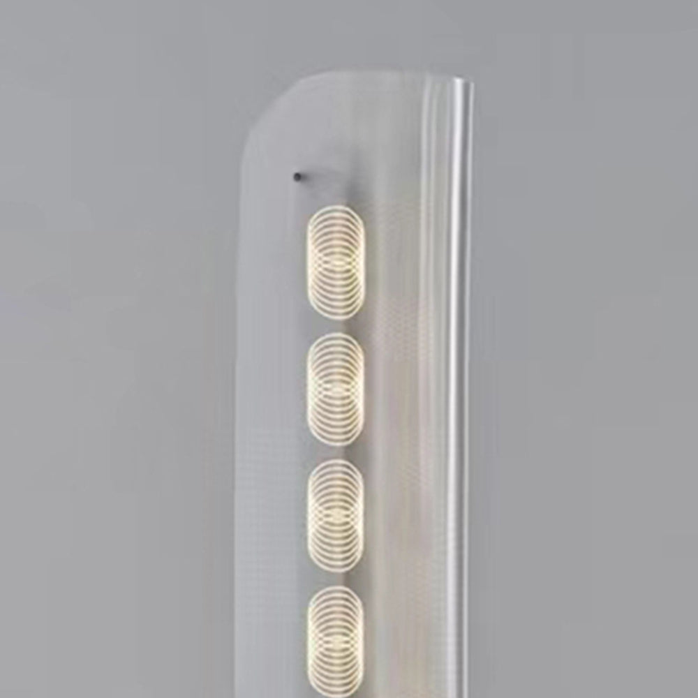 Mira Lampadaire Anneau Minimaliste, Métal/PMMA, Blanc, Salon