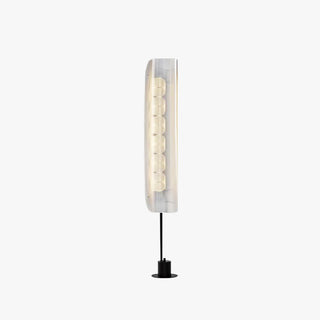 Mira Lampadaire Anneau Minimaliste, Métal/PMMA, Blanc, Salon