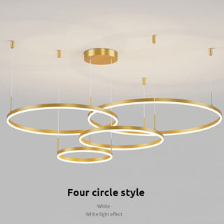 Zorin Suspension Anneau Moderne Métal Noir/Doré/Café Salon-Luire