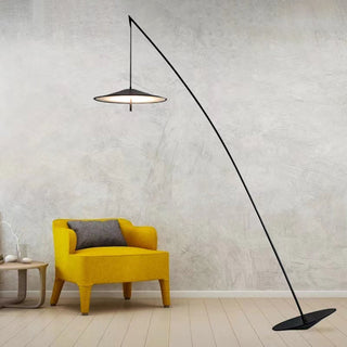 Mira Design Lampadaire Frisbee/Canne à Pêche Simple Métal Noir Grande Salon Intérieur