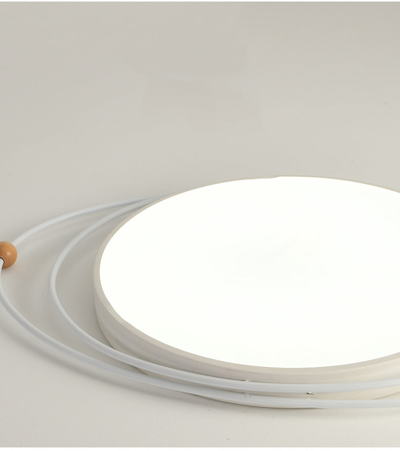 Arisha Plafonnier Rond Moderne, Metal/Bois, Blanc/Noir/Gris/Vert/Bleu, Salon