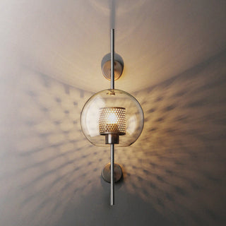 Kiri Applique Murale Globe Vintage  Cuivre/Argent. Salle de Bain