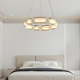 Arisha Suspension Anneau Simple, Cuivre/Verre, Noir/Or, Salon/Chambre