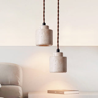 Elemental Travertine Mini Pendant Lamp-Neutral Decor