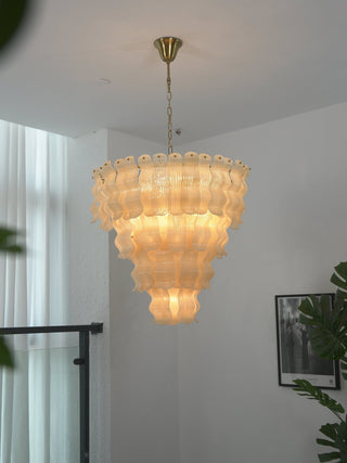 Borzi Lustre en Verre Jaune Feuille Luxueuse