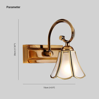 Ray Applique Murale Fleur Vintage LED Métal/Verre Or Salon/Salle de Bain