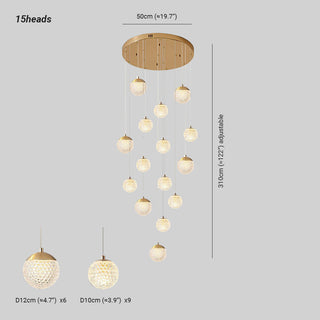 Arisha Luminaires Suspensions Multi/Bulle Moderne Métal/Acrylique Doré Chambre à Coucher