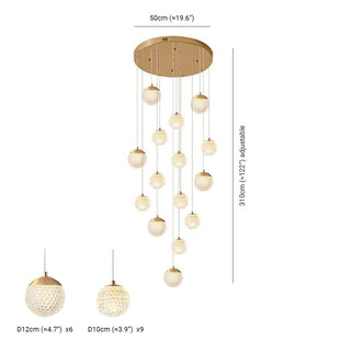 Arisha Luminaires Suspensions Multi/Bulle Moderne Métal/Acrylique Doré Chambre à Coucher