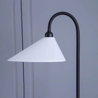 Mira Lampadaire Arche Simple, Métal/Tissu, Blanc/Noir, Chambre