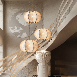 Ritta Rétro Rond LED Suspension Corde Salle à Manger Salon