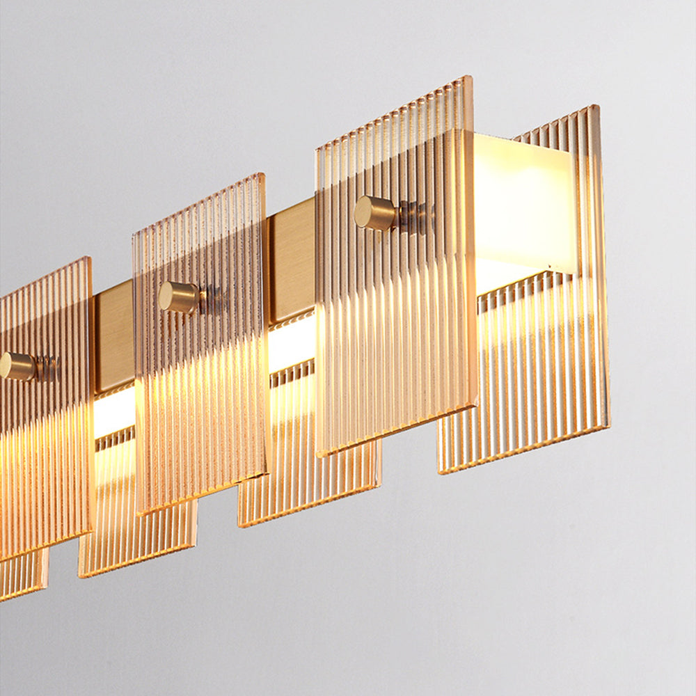 Arisha Suspension Carrée Urbaine, Cuivre/Verre, Doré, Salle de Bain/Chambre à Coucher