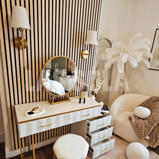 Lampadaire Fleur Luxe Plume/Métal Coloré Salon-Luire
