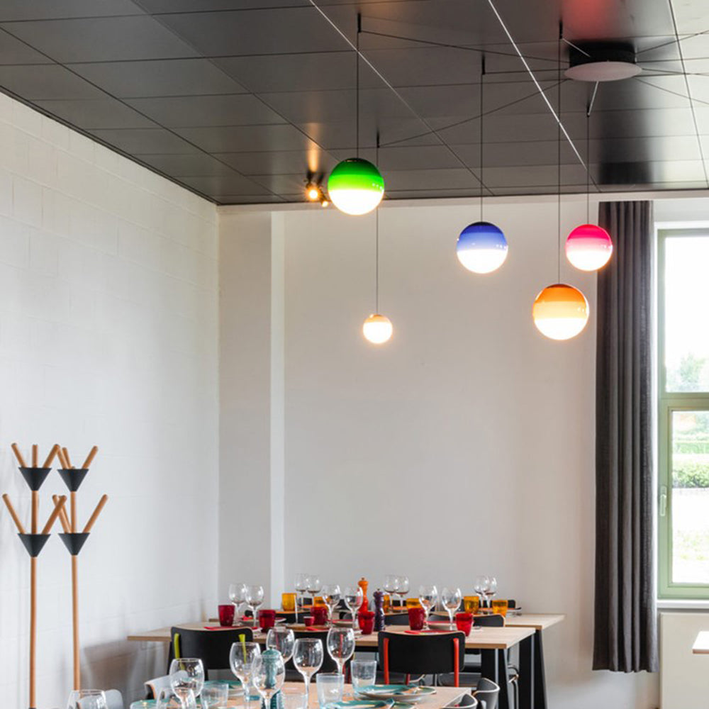 Vioxa Suspension Bulle Moderne Verre. Noir/Gris/Bleu/Rose. Salon-Cielum