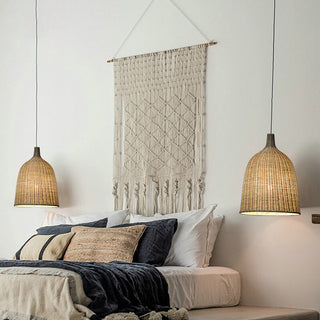 Ritta Suspension Bois Rotin Moderne Salle à Manger/Chambre